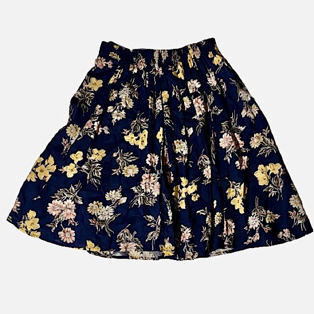 Vintage Miz California High-Rise Floral Pull-On Skirt